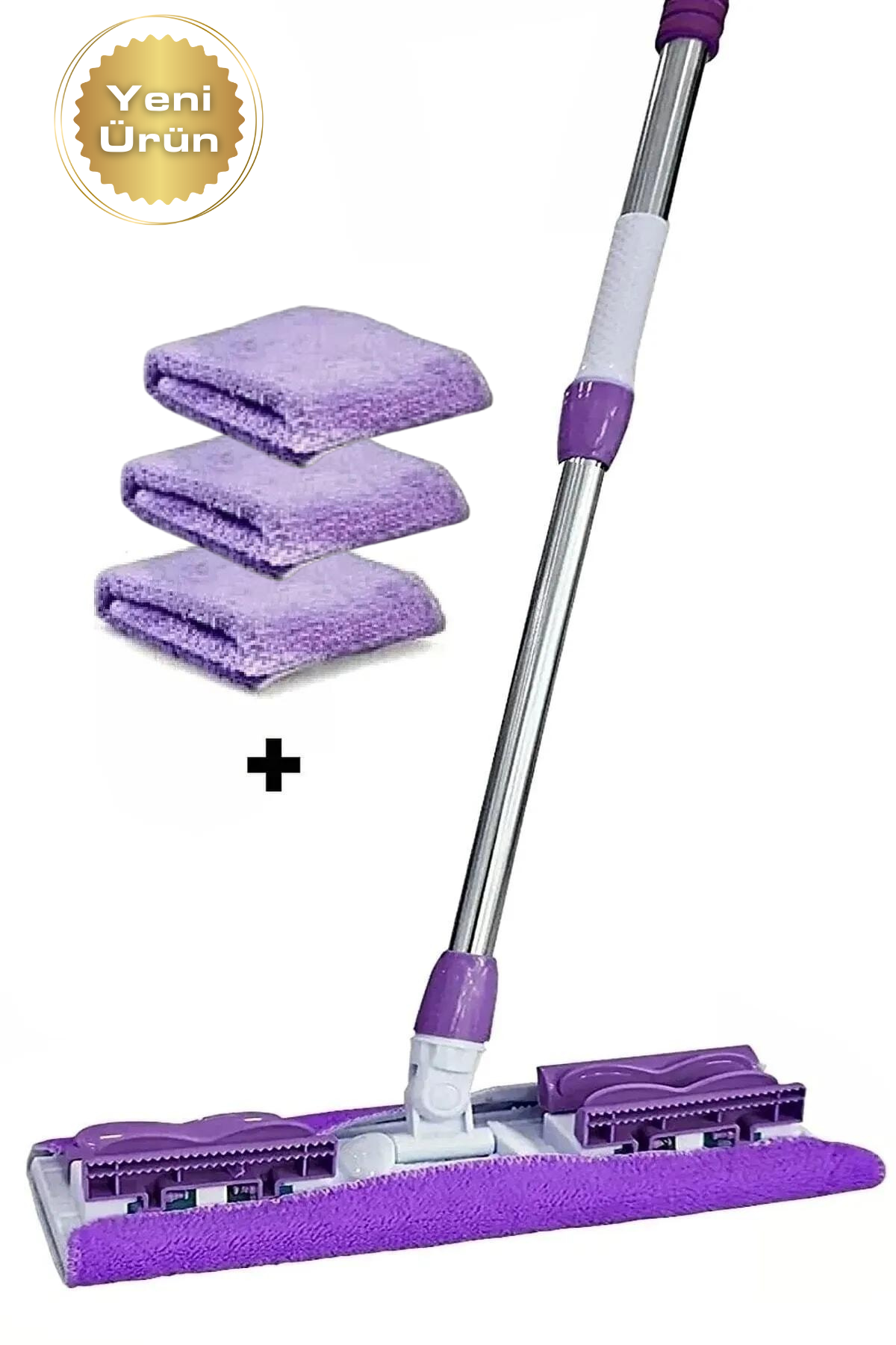 ( 3 Adet Yedek Bez Hediyeli ) Yer Mopu Fayans Duvar Yüzey Temizlik