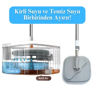 Yui Moplamax 3 Litre Temiz Su ve Kirli Su Ayıran Otomatik Temizlik Mop Seti TB500x