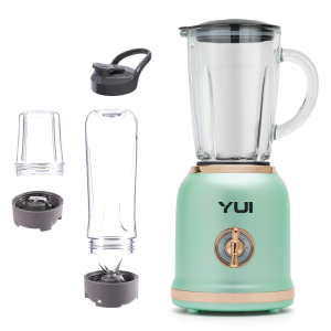 Yui M18 3'ü 1 Arada Retro Smoothie Blender Seti Yeşil
