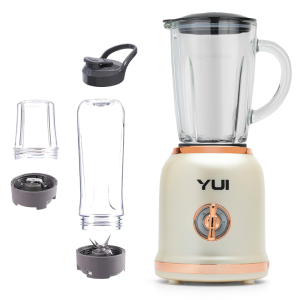 Yui M18 3'ü 1 Arada Retro Smoothie Blender Seti Krem Renk