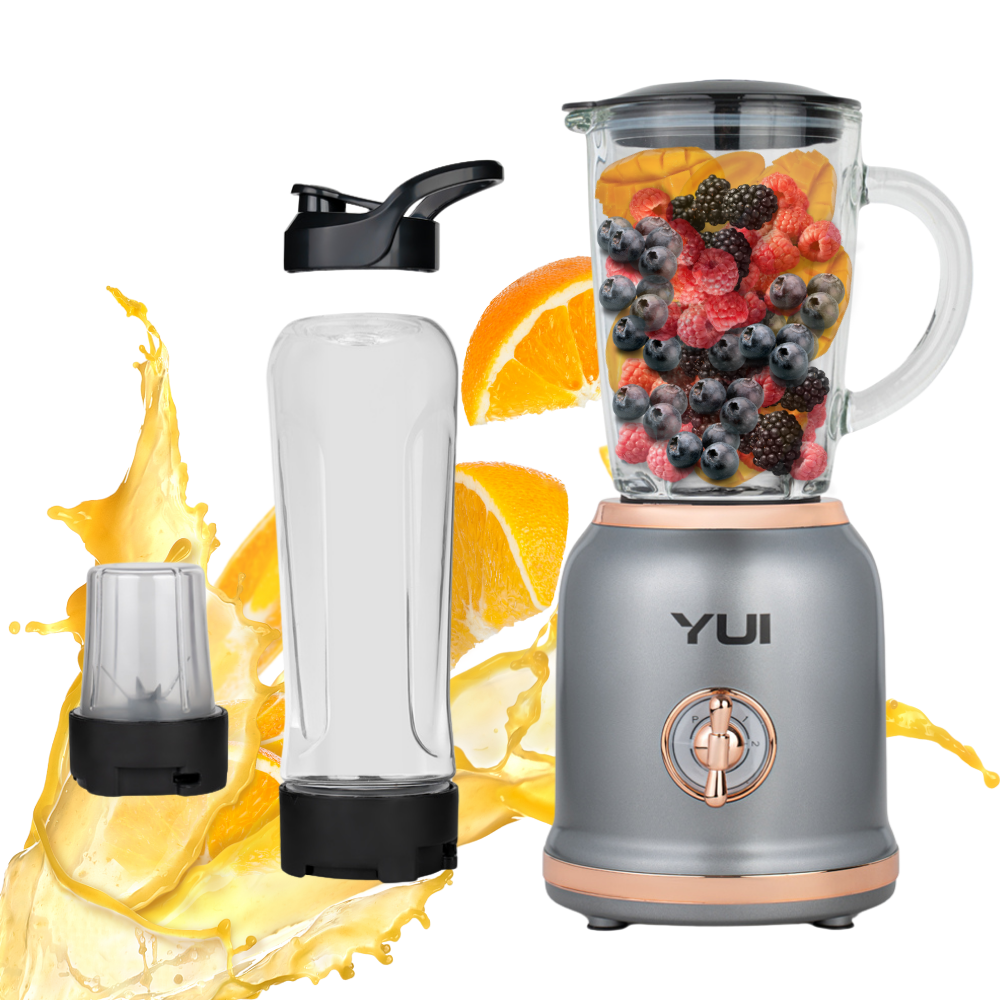 Yui M18 Kişisel Smoothie Blender Retro Titanyum Gri, 450 ml Cam, 600 ml
