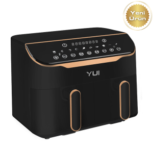 Yui M45 8 Litre (4+4) Seramik Çift Hazneli Smart Airfryer Fritöz Siyah