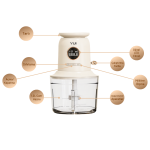 Yui M2091 Kablosuz Şarjlı Hassas Tartılı 4 Bıçaklı Rondo 1.2 Litre