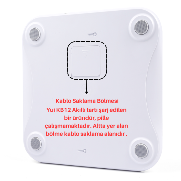 Yui KB12 Plus Şarjlı Yağ Ölçer Fonksiyonlu Akıllı  Bluetooth Tartı Baskül
