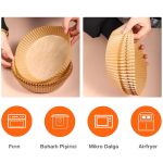 Yui,Xiaomi,Philips,Arzum,Tefal,Kumtel Uyumlu 20cm 7.9inç Hava Fritözü Airfryer Pişirme Kağıdı