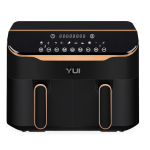 Yui M45 8 Litre (4+4) Seramik Çift Hazneli Smart Airfryer Fritöz Siyah