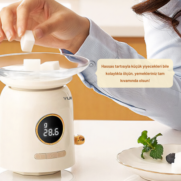 Yui M2091 Kablosuz Şarjlı Hassas Tartılı 4 Bıçaklı Rondo 1.2 Litre