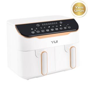 Yui M45 8 Litre (4+4) Seramik Çift Hazneli Smart Airfryer Fritöz Beyaz