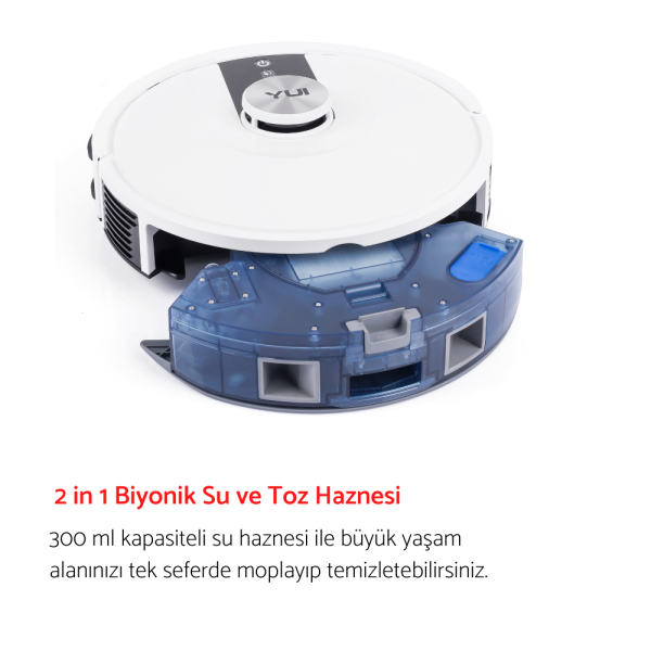 Yui S7 Plus Akıllı Çöp İstasyonlu Robot Vacuum & Mop Süpürge Beyaz