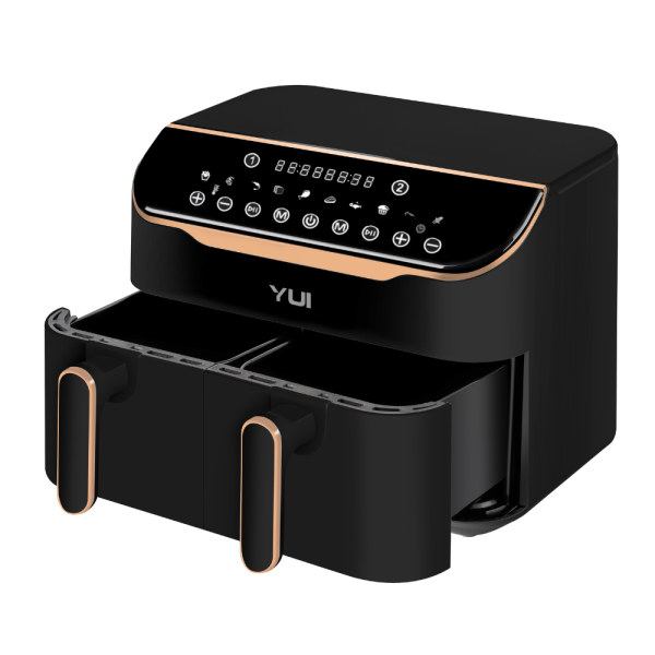 Yui M45 8 Litre (4+4) Seramik Çift Hazneli Smart Airfryer Fritöz Siyah