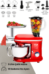 Yui M120 Multi-fonksiyonel 3'ü Bir Arada Stand Mikser Kıyma Setli Ve Blender Özellikli Kırmızı