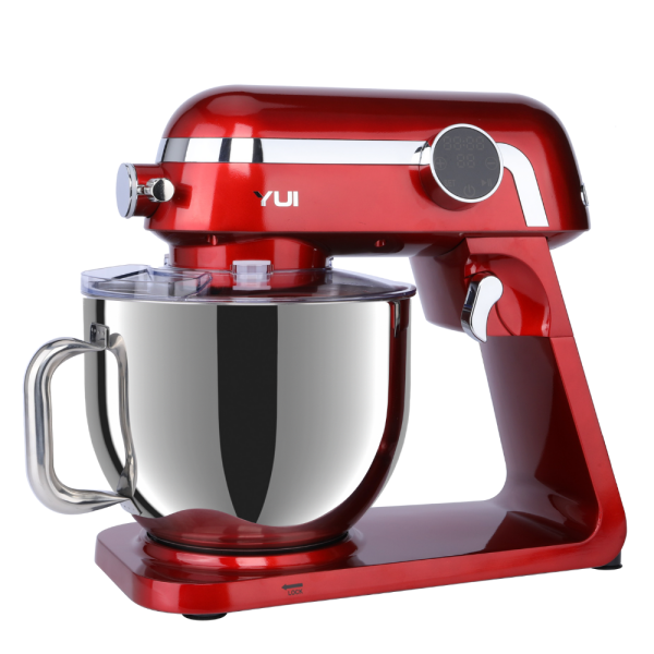 Yui M123 Easy Chef Premium 1800W Dokunmatik Ekran Alüminyum Stand Mikser 7Lt.+Kıyma Başlık Seti Kırmızı
