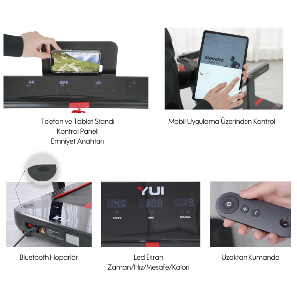 Yui X24 PRO MAX 14 Km Hız-120 Kg Taşıma-Katlanabilir Akıllı Yürüyüş Ve Koşu Bandı -2.5 Hp
