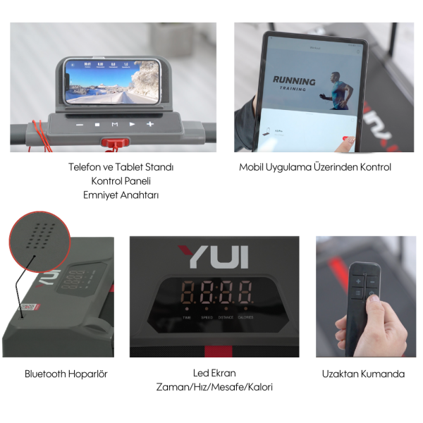 A2 Pro 2024 Model 12 Km Hız-120 Kg Taşıma Kapasitesi-Bluetooth Hoparlör-Akıllı Koşu Bandı-1.5 Hp