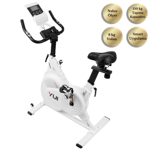 Yui Xv15 Spin Spor Koşu Egzersiz Kondisyon Bisikleti 150 Kg Tasima 8 Kg Volan Beyaz