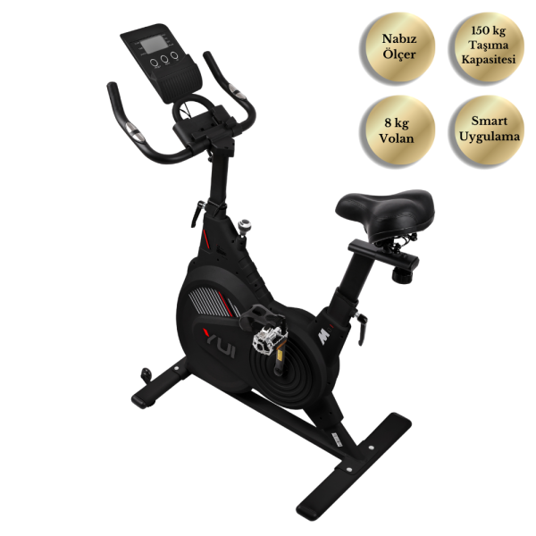 Yui Xv15 Spin Spor Koşu Egzersiz Kondisyon Bisikleti 150 Kg Tasima 8 Kg Volan Siyah