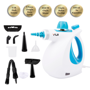 Yui NV602 Mini Çok Fonksiyonlu 9 Parça Buharlı Temizlik Makinesi