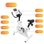 Yui Xv15 Spin Spor Koşu Egzersiz Kondisyon Bisikleti 150 Kg Tasima 8 Kg Volan Beyaz