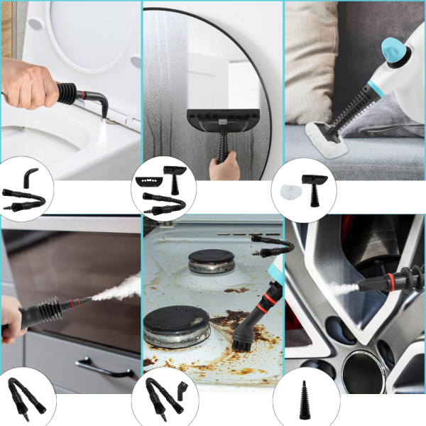 Yui NV602 Mini Çok Fonksiyonlu 9 Parça Buharlı Temizlik Makinesi