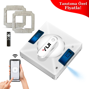Yui CS16 PRO PLUS 2024 Kumandalı -Smart Uygulamalı Su Püskürtme 3000 Pa Akıllı Cam Silme Robotu