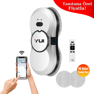 Yui CS16 PRO 2024 Kumandalı -Smart Uygulamalı Su Püskürtme 2800 Pa Akıllı Cam Silme Robotu