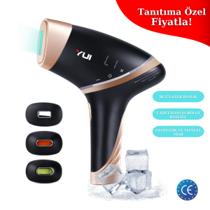 Yui IPLV15 Pro Vücut -Yüz- Bikini Başlıklı Ağrısız Otomatik Ve Manuel Atım Buz Lazer Epilasyon Cihazı