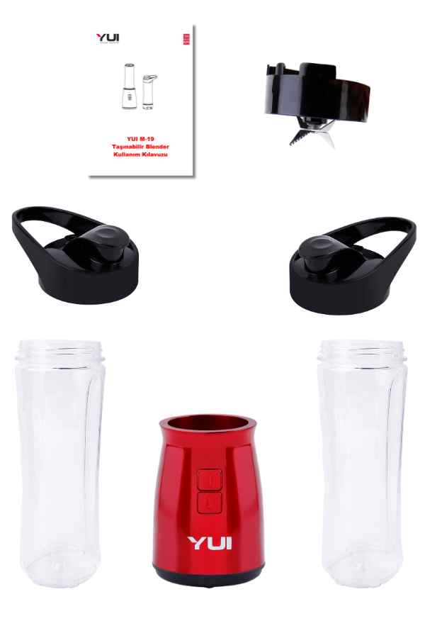 Yui M19 500w Kişisel Smoothie Blender Kırmızı 1 Adet Yedek Şişe