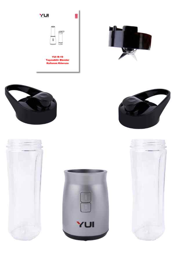 Yui M19 500w Kişisel Smoothie Blender Gri 1 Adet Yedek Şişe