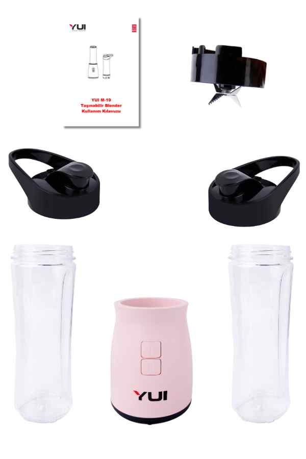 Yui M19 500w Kişisel Smoothie Blender Pembe 1 Adet Yedek Şişe