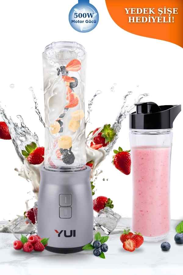 Yui M19 500w Kişisel Smoothie Blender Gri 1 Adet Yedek Şişe
