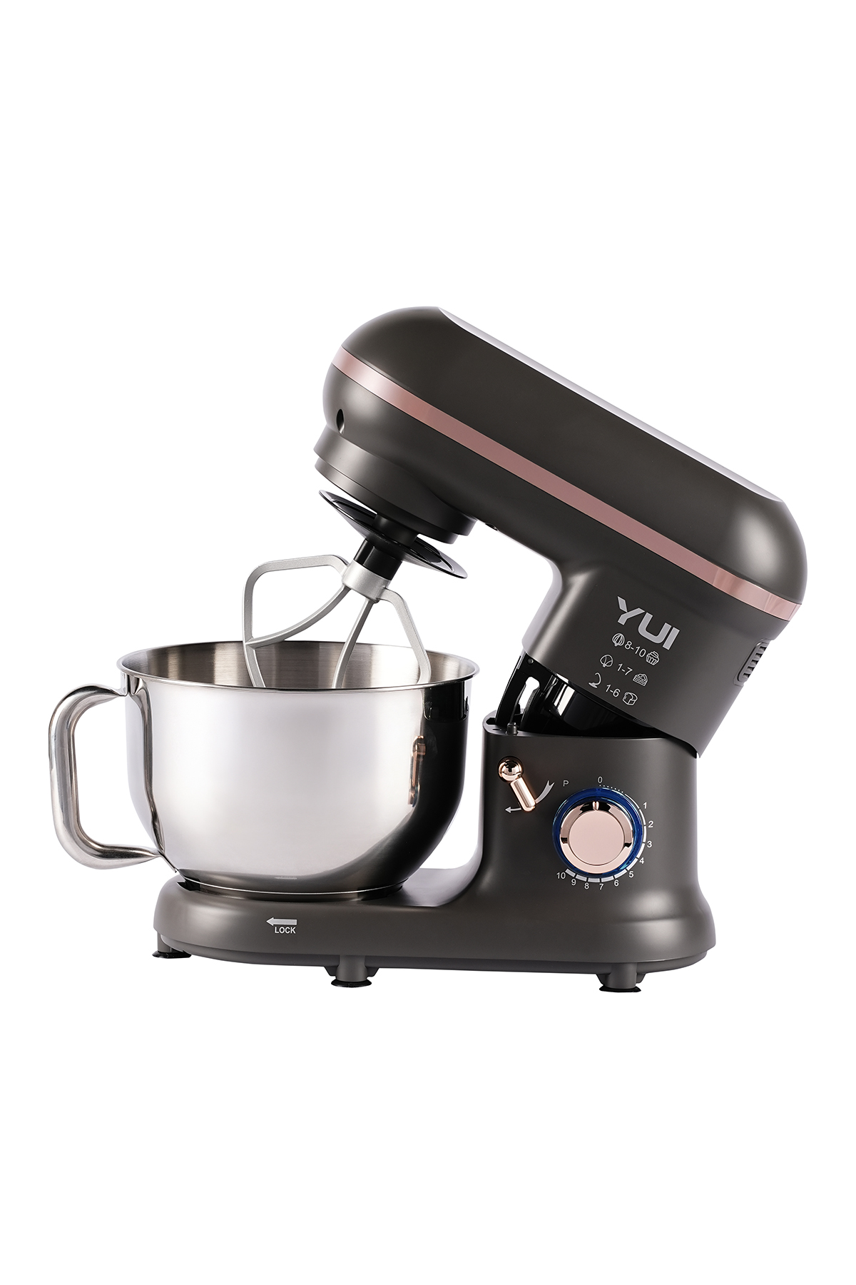 ゆーみはん M108 Easy Chef Hamur Yoğurma Makinesi Stand Mikseri Gri Rose Gold