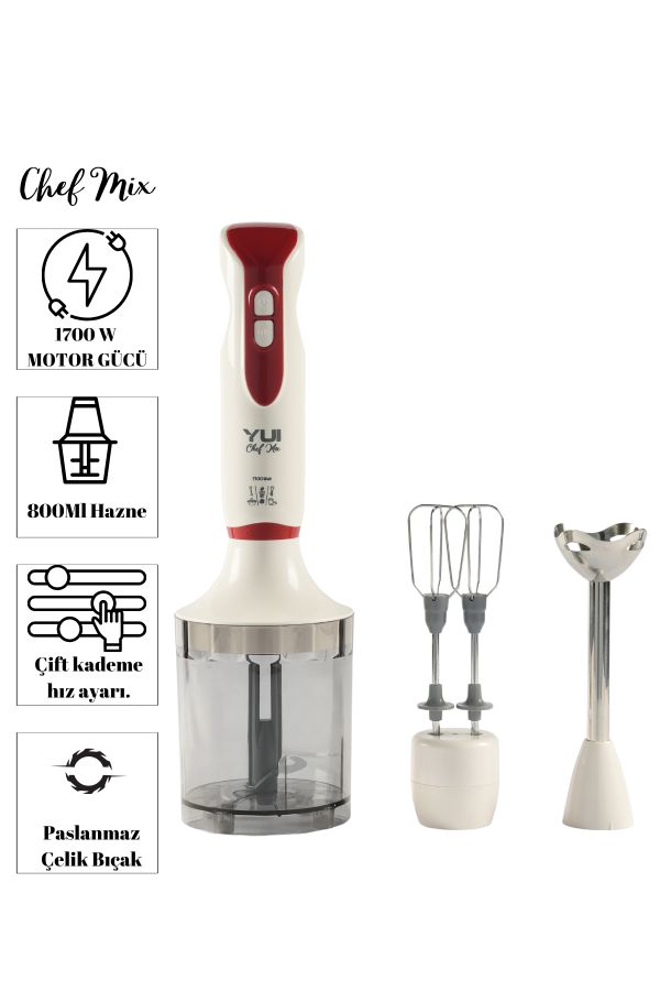 Yui M52 Midiblender 1700w Paslanmaz Çelik 800ml Kapasite