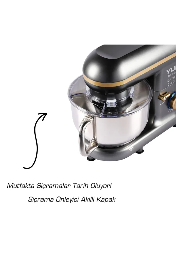 M108 Easy Chef Hamur Yoğurma Makinesi Stand Mikseri Gri Gold