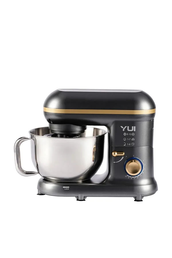 M108 Easy Chef Hamur Yoğurma Makinesi Stand Mikseri Gri Gold
