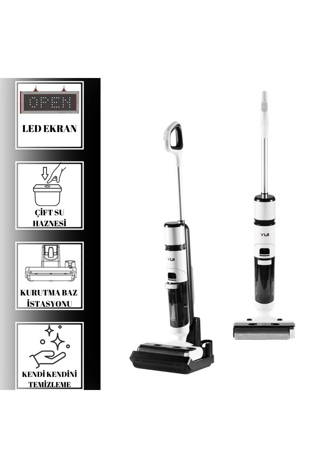 DS25 Pro Max Dijital Ekranlı Islak-Kuru Zemin Temizleyici - Yui