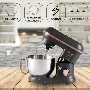 M108 Easy Chef Hamur Yoğurma Makinesi Stand Mikseri Gri Rose Gold