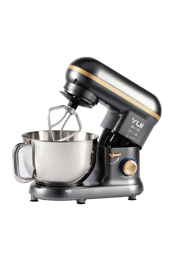 M108 Easy Chef Hamur Yoğurma Makinesi Stand Mikseri Gri Gold