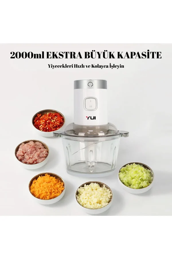 M2001 3'ü 1 Arada 2 Litre Doğrayıcı Cam Hazne- Kişisel Smoothie Blender-Öğütücü