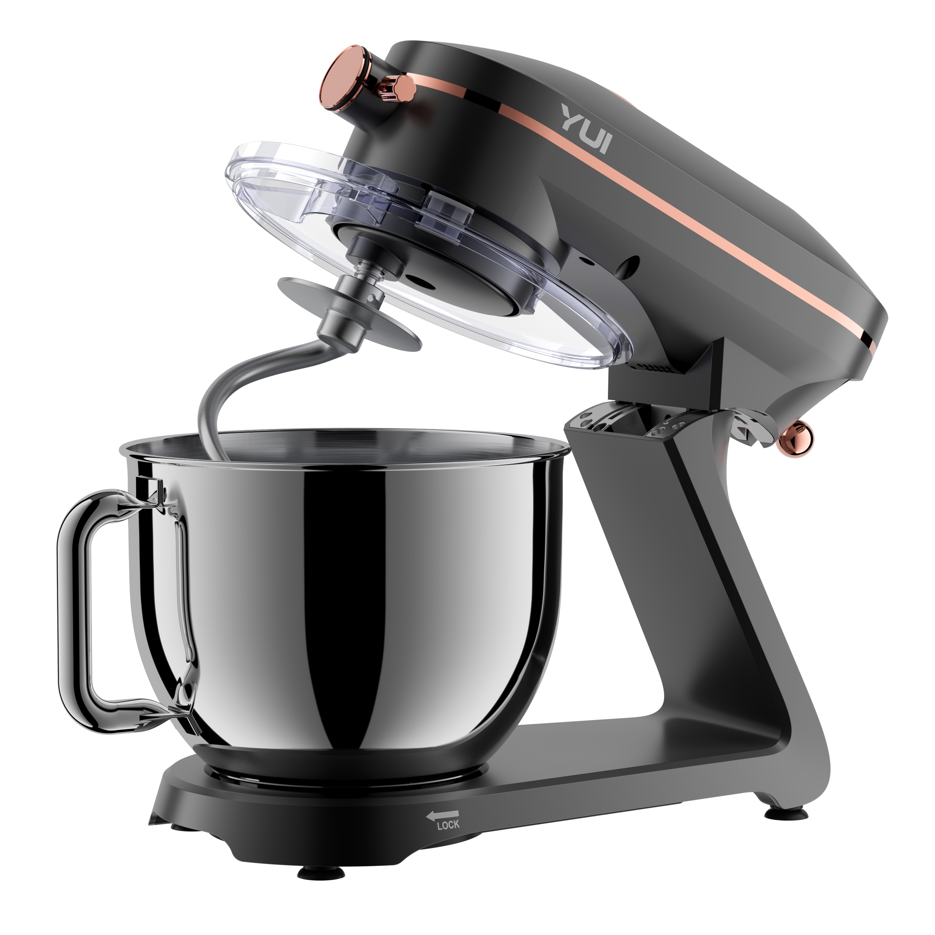 Easy Chef M129 1800w Güçlü Döküm Metal Stand Mikser Mat Gri Rose Gold