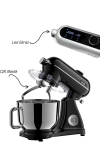 M122 Plus Easy Chef Dc Motor Stand Mikser Çift Başlıklı Hoparlör Özellikli Parlak Siyah