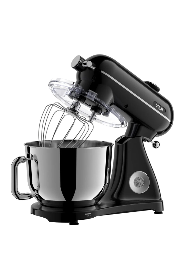 M122 Plus Easy Chef Dc Motor Stand Mikser Çift Başlıklı Hoparlör Özellikli Parlak Siyah