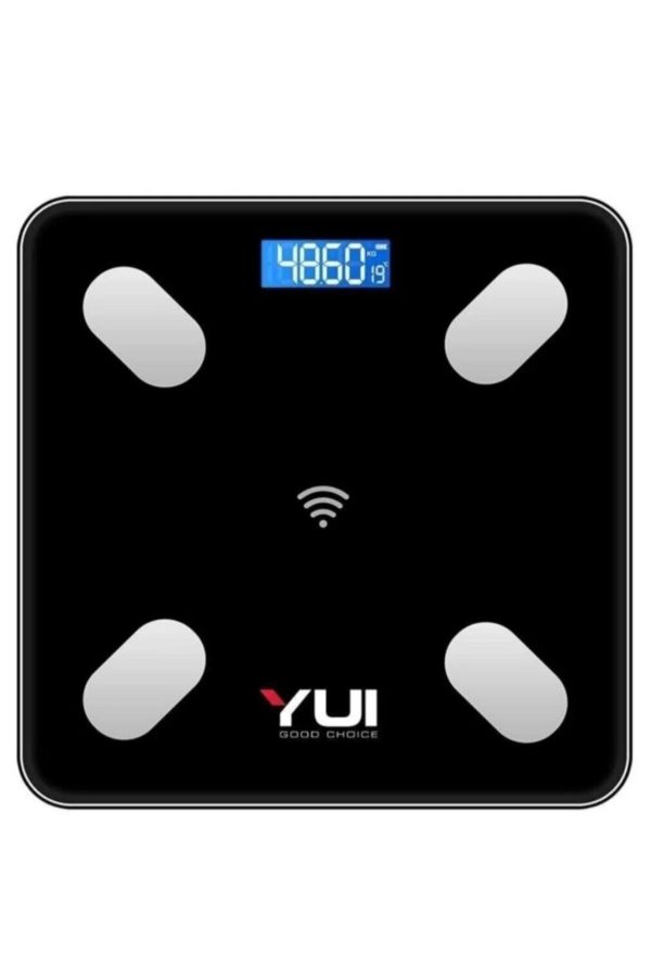 Yağ Ölçer Fonksiyonlu Akıllı Bluetooth Şarjlı Tartı Siyah(YUI TÜRKİYE GARANTİLİ)