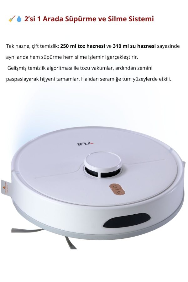 RS16 Pro Max 15.000 Pa Pet Kit Akıllı Robot Vacuum & Mop Süpürge Beyaz (YUI TÜRKİYE GARANTİLİ)
