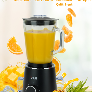 Yui M27 1000W Cam Hazneli Kişisel Smoothie Blender Siyah